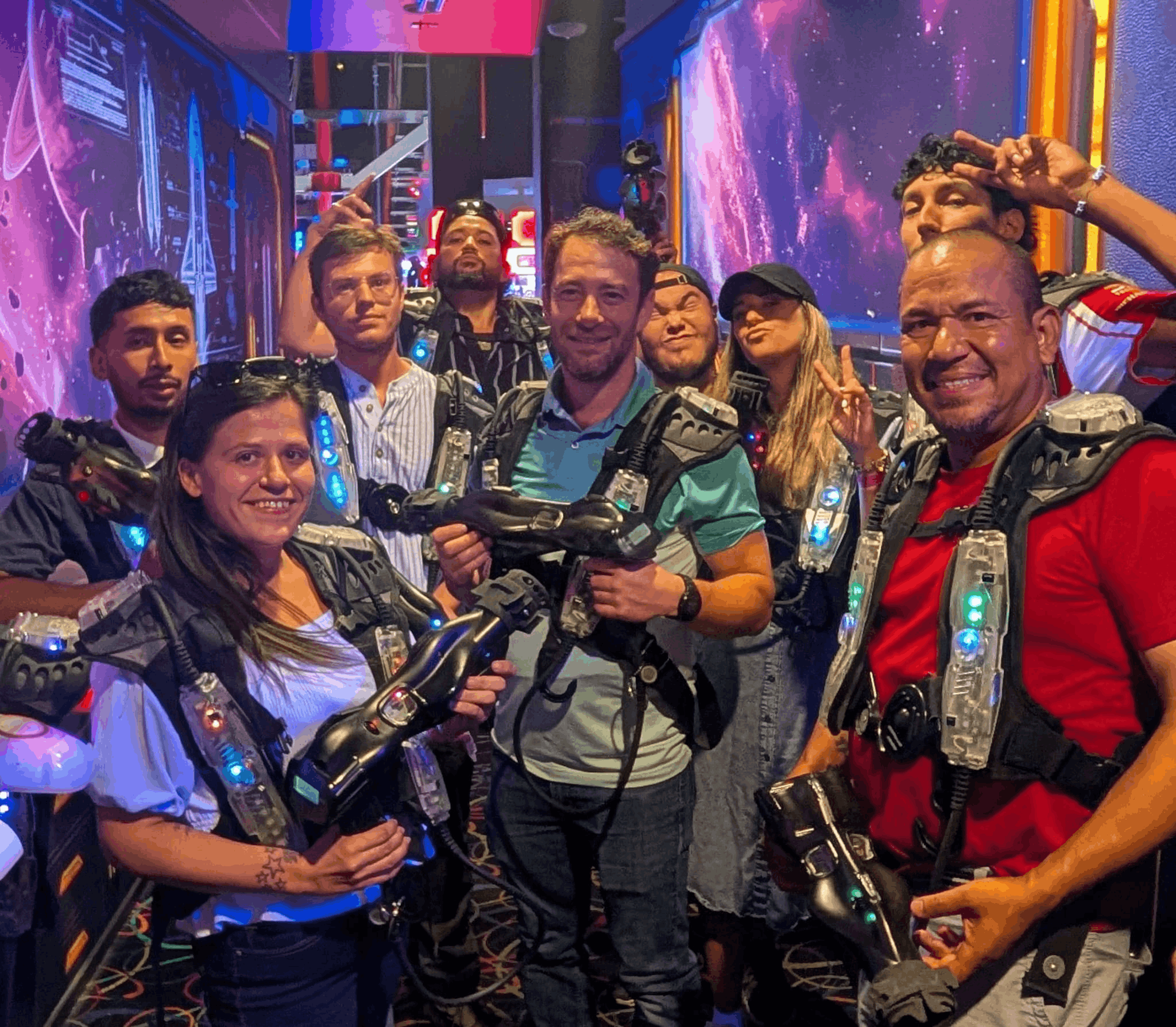 The Tiger Air team enjoying a laser tag game night together
